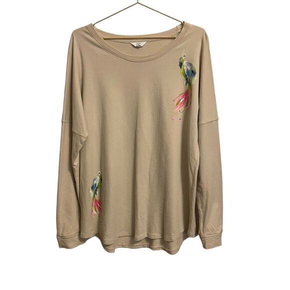 Crown & Ivy Long Sleeve Cotton Peacock Lightweight Sweatshirt XL - Picture 1 of 7